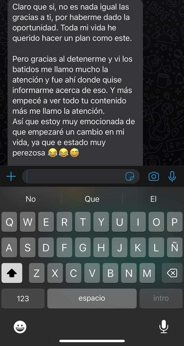 Mensaje de un cliente de Alan por WhatsApp (2)